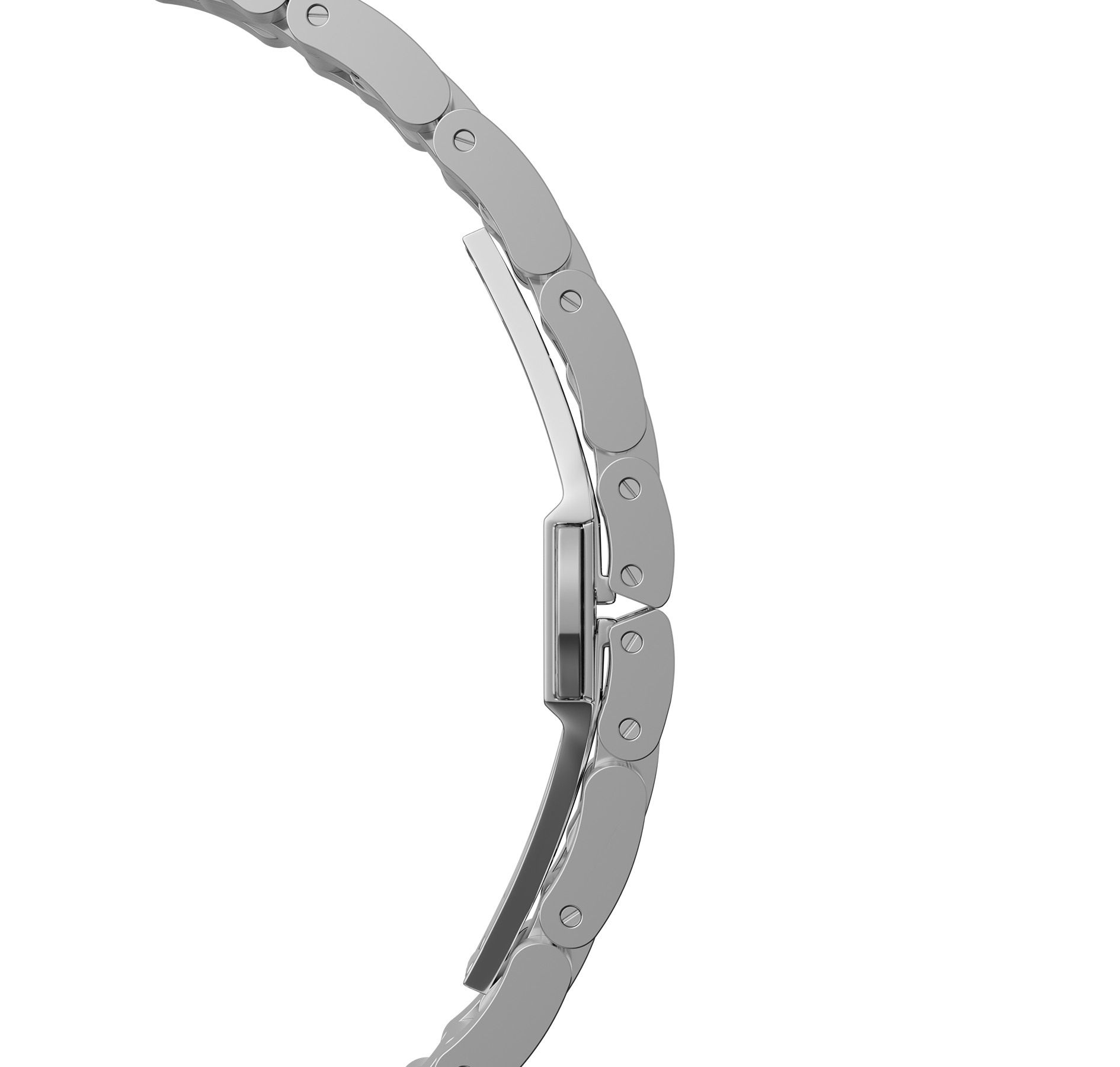 Pearl Bracelet 18 mm stainless steel, large links, "steel" color