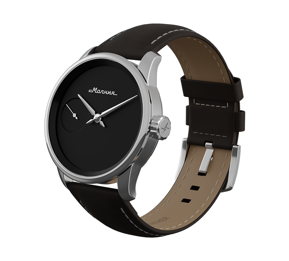 Dark brown nubuck genuine leather strap, quick-change system, military buckle
