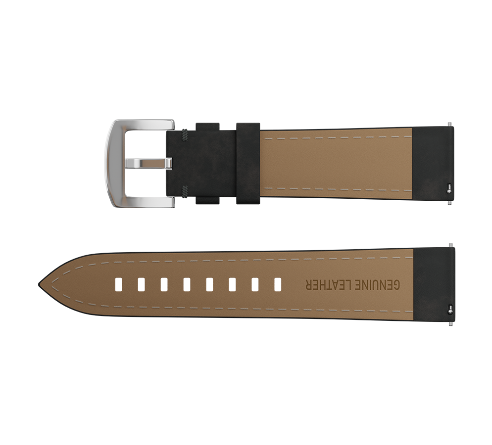 Nubuck genuine leather, grey, quick-change system, buckle clasp