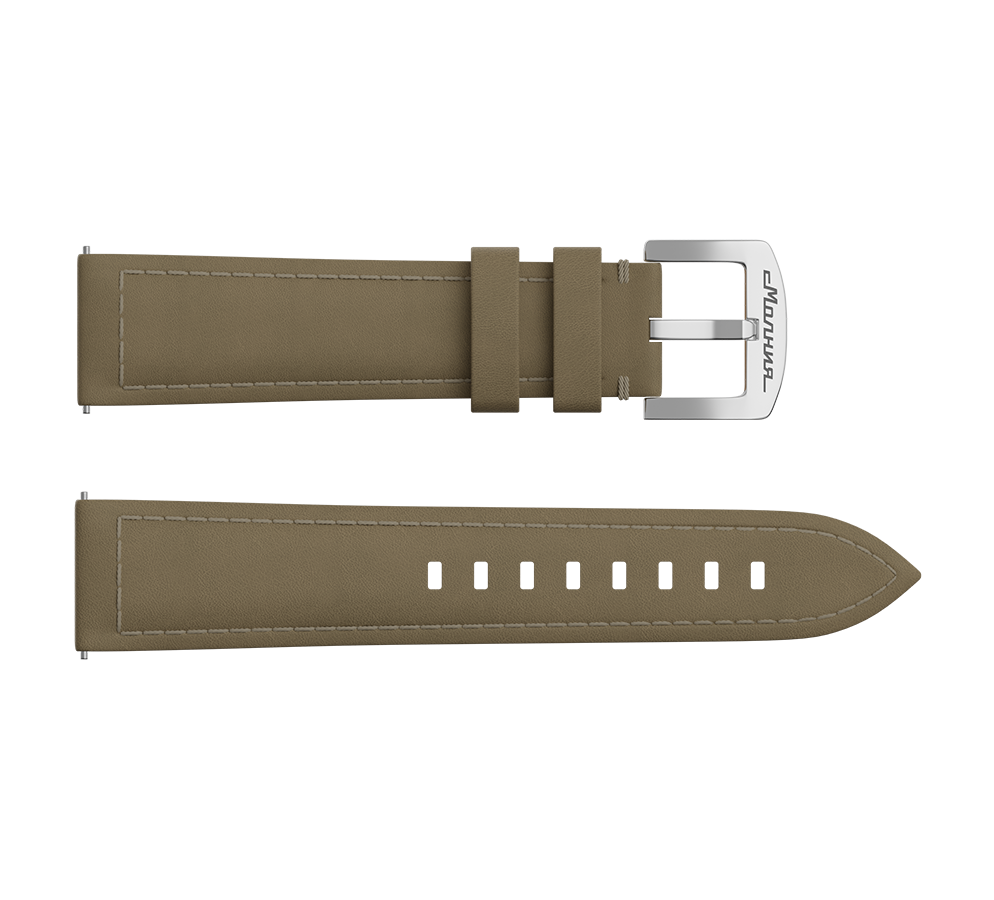 Cuero nobuck beige, sistema de cambio rápido, hebilla