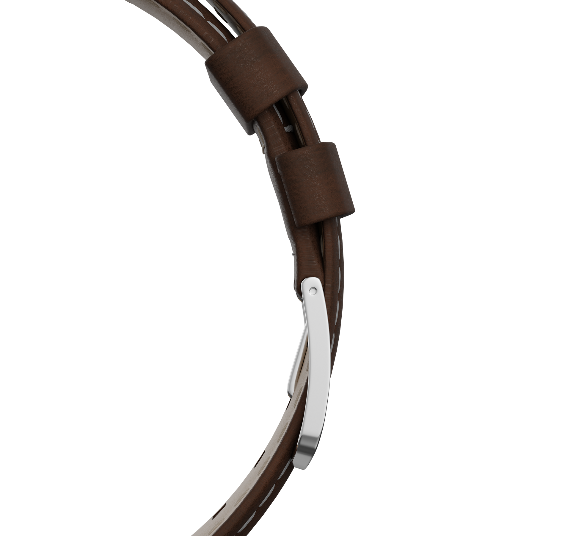 Brown nubuck genuine leather strap, quick-change system, military buckle