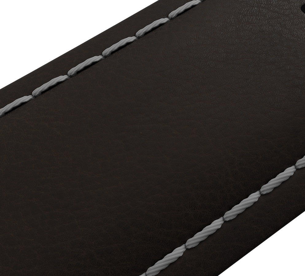 Dark brown nubuck genuine leather strap, quick-change system, military buckle