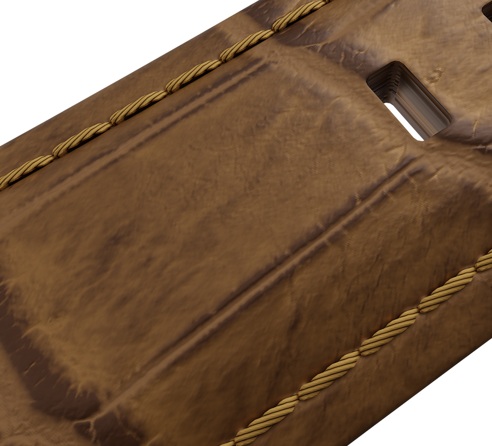 Embossed genuine leather, beige, buckle clasp