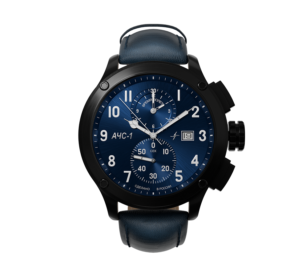 AChS-1 3520.D 44 mm quartz chronograph blue matt