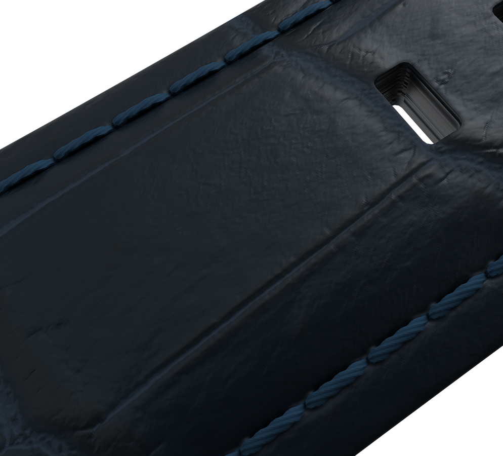 Embossed genuine leather, blue, buckle clasp