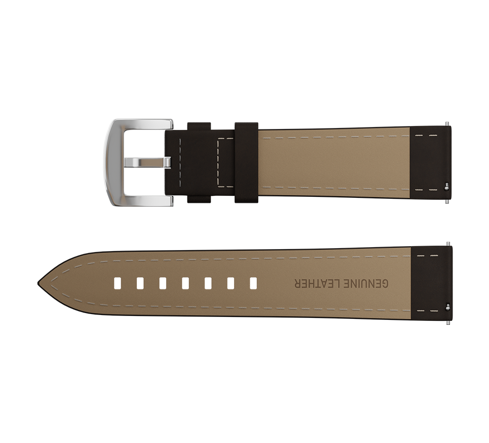Dark brown nubuck genuine leather strap, quick-change system, military buckle