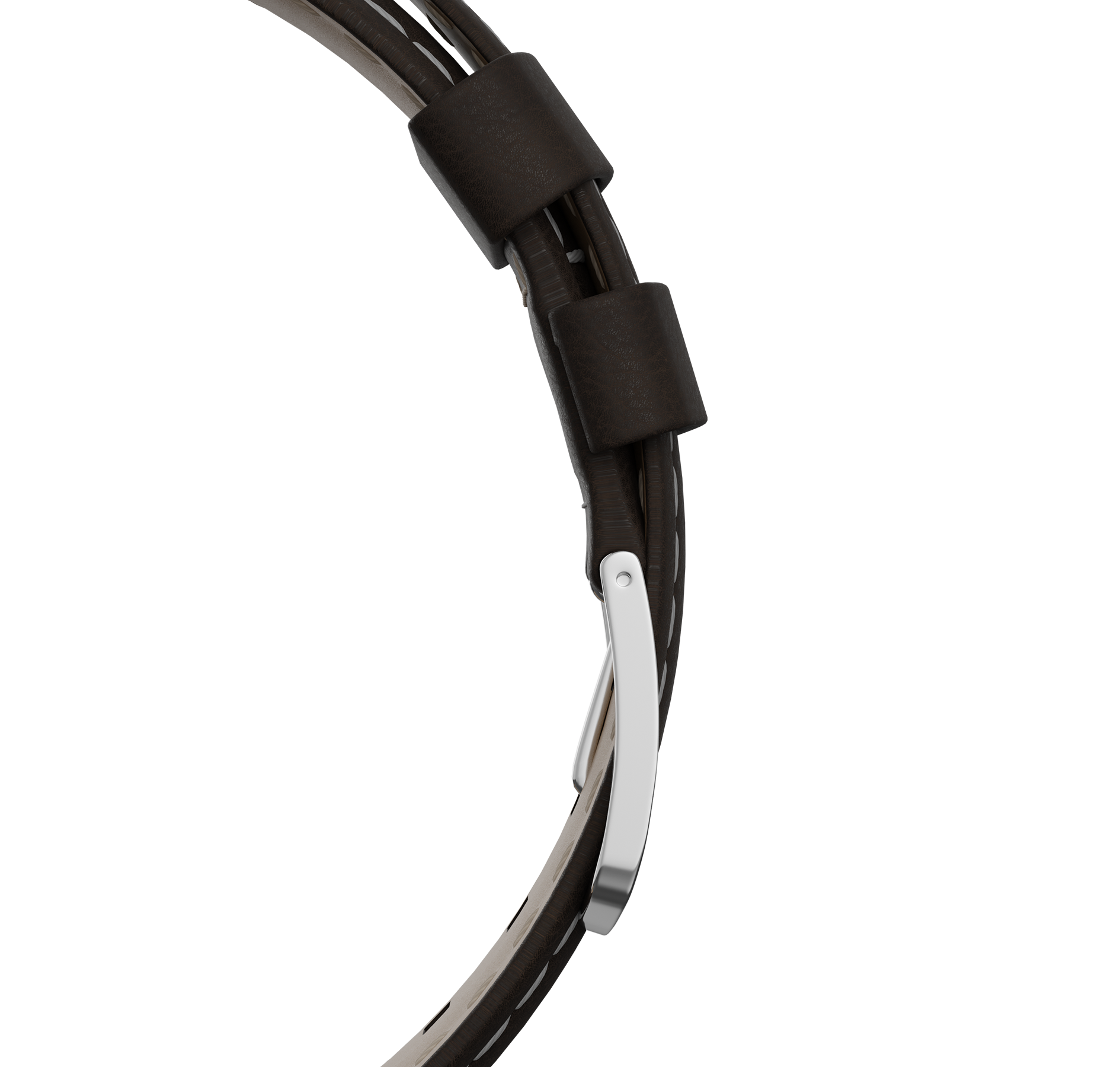 Dark brown nubuck genuine leather strap, quick-change system, military buckle