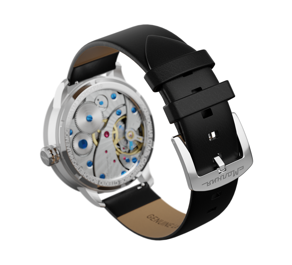 Genuine leather, black, quick change system, military style.