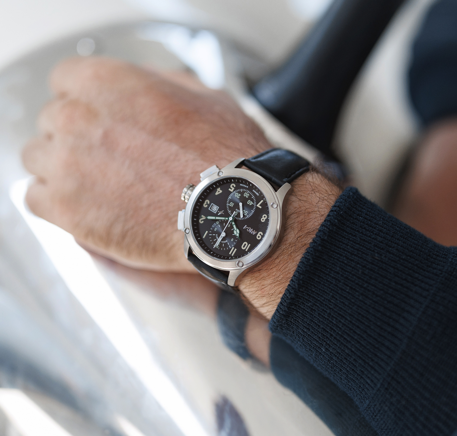 AChS-1 3520.D 44 mm quartz chronograph steel matt