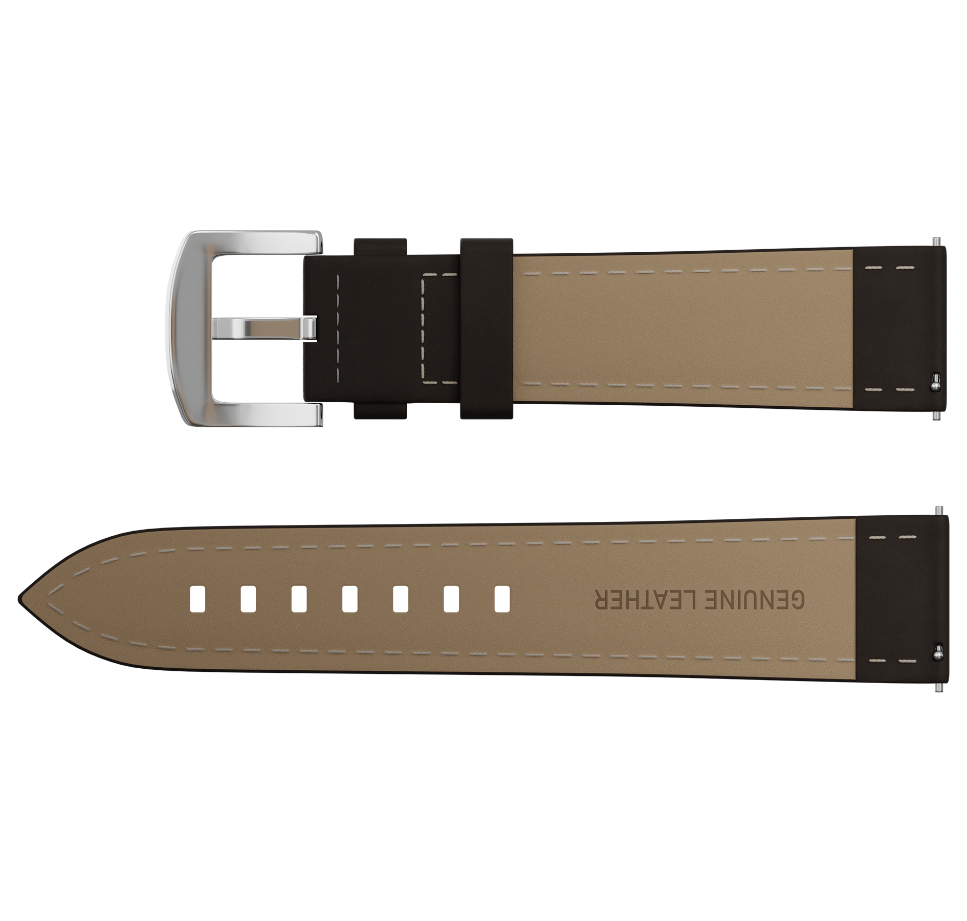 Dark brown nubuck genuine leather strap, quick-change system, military buckle
