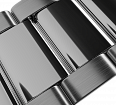Stainless steel bracelet with end link, large links, 20 mm Grand (1)